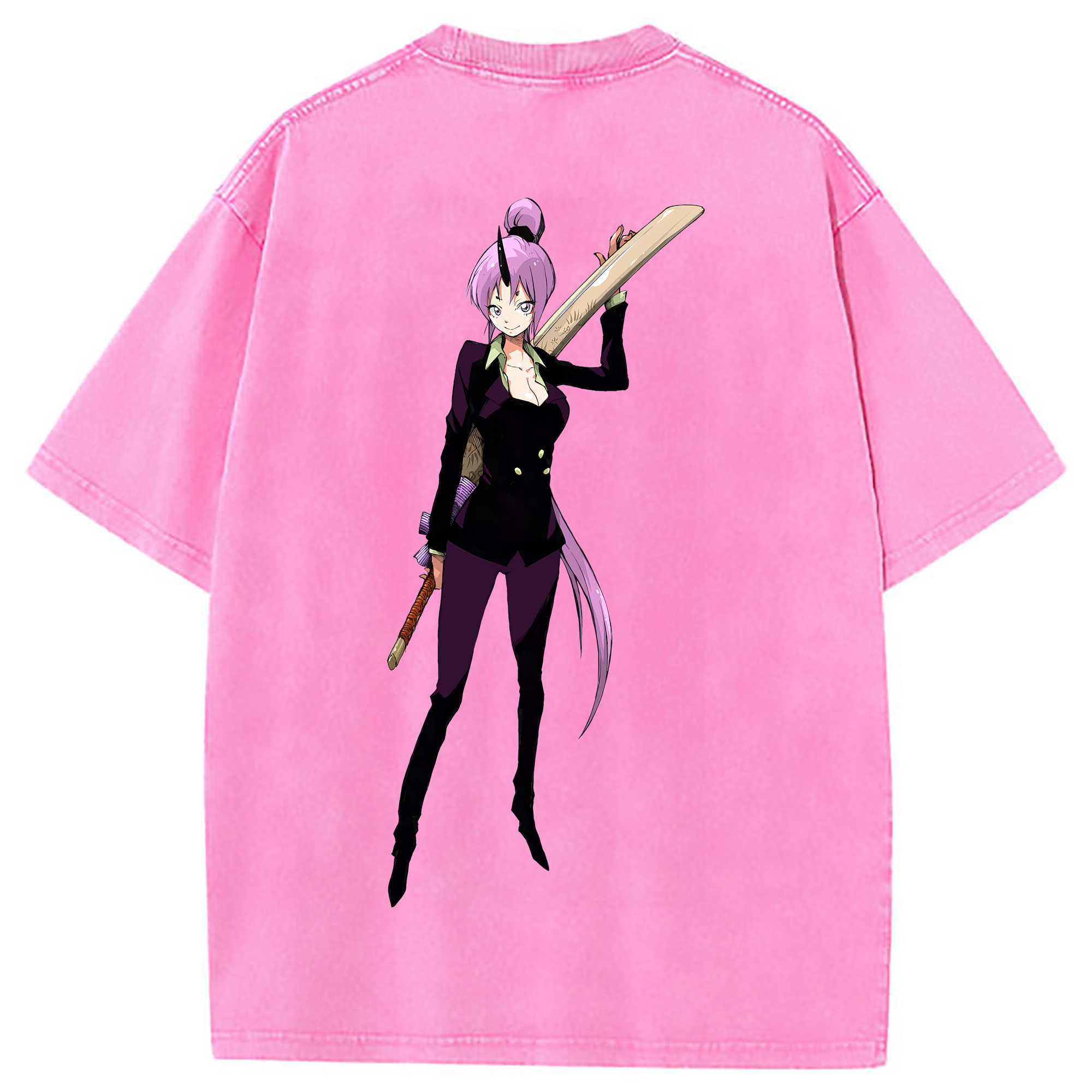 （画像用） 転スラ Regarding Reincarnated to Slime 綿100% ヴィンテージ風 半袖Tシャツ（背面プリント）